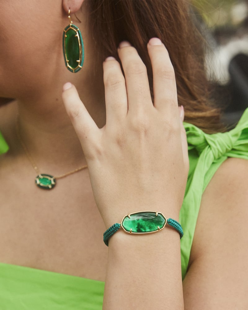 Elle Gold Friendship Bracelet in Emerald Green Illusion image number 1